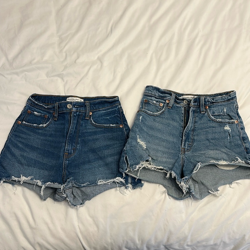 Abercrombie The Cutoff High Rise Jean Denim Shorts Bundle
